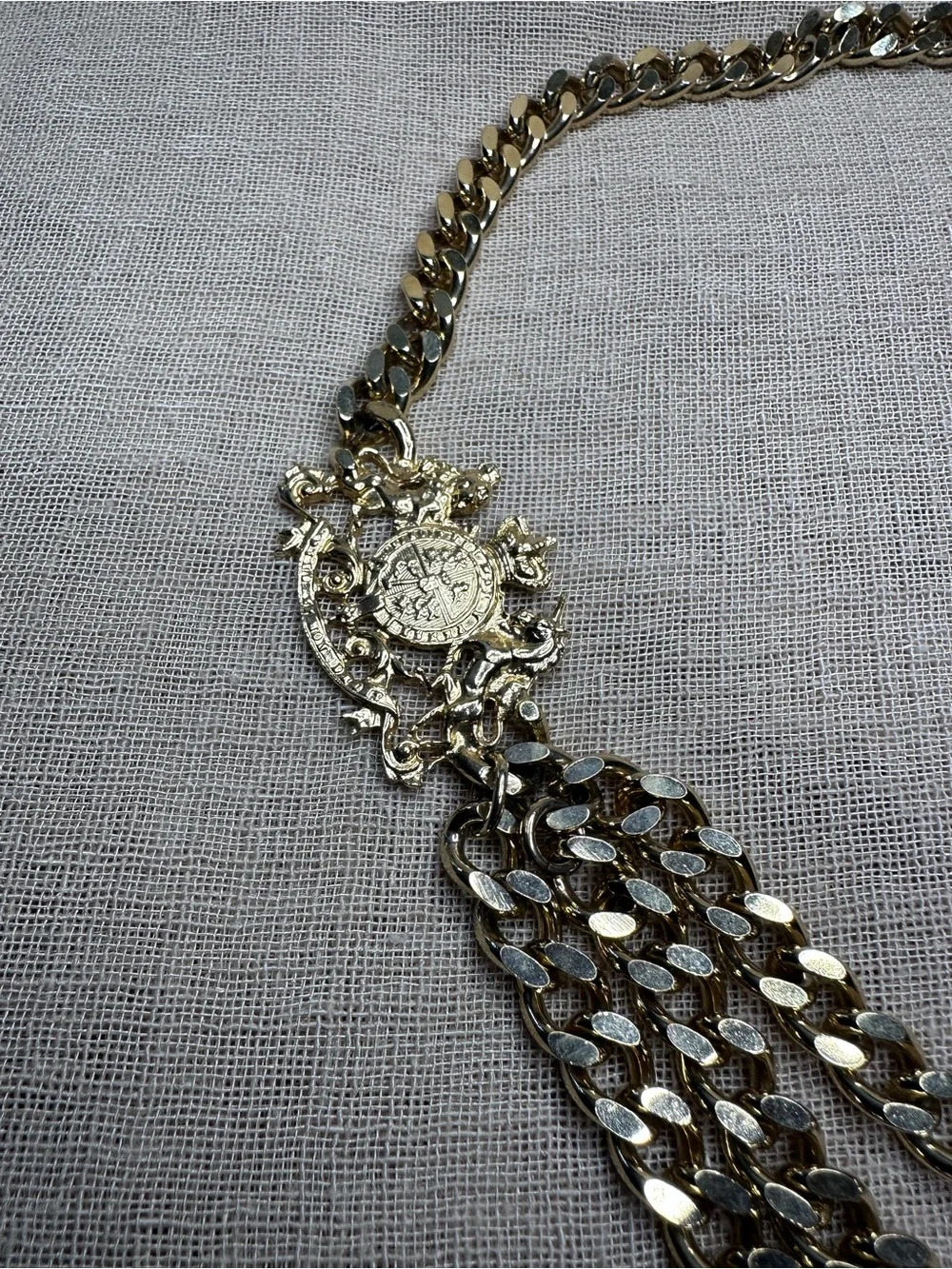 VTG Accessocraft NYC  Medallion Swag Chain Belt 70s 80s